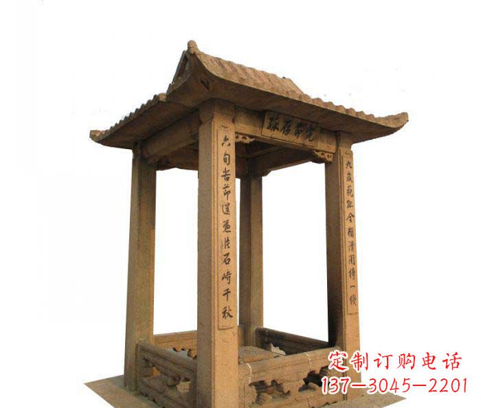 三明园林景观四角石雕凉亭