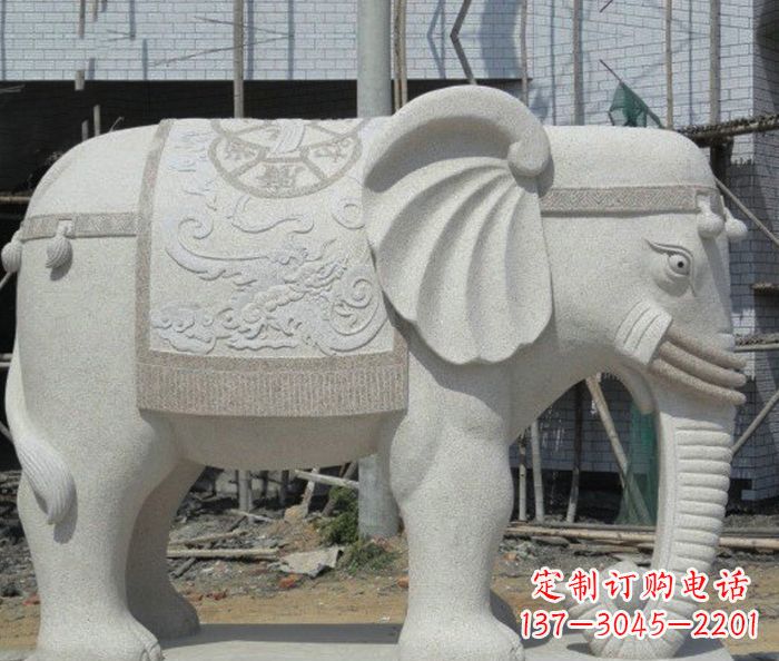 三明园林景观驮宝大象石雕 (2)