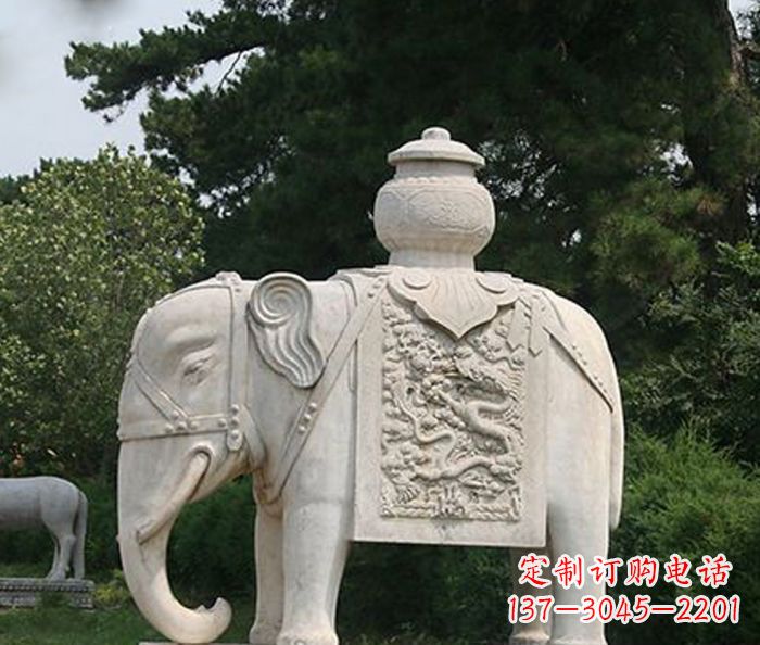 三明园林景观驮宝大象石雕