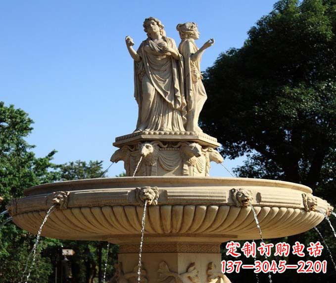 三明园林景观西方人物喷泉石雕