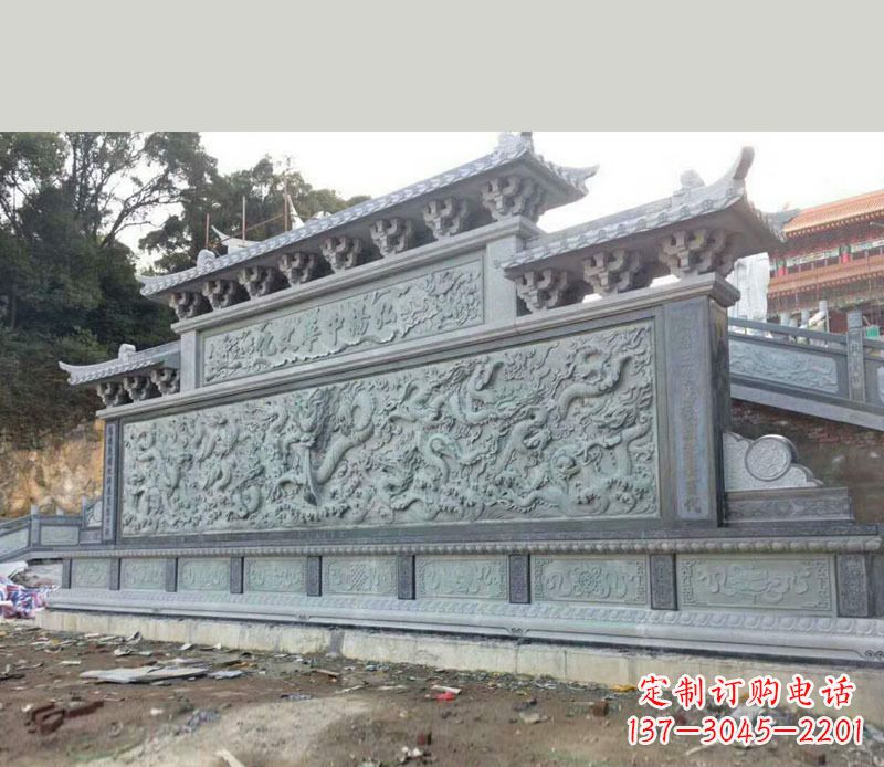 三明园林九龙壁景观石雕 (2)