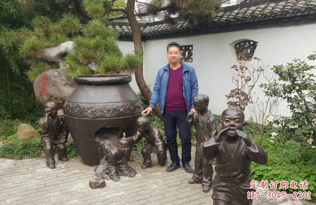 三明园林司马光砸缸铜雕