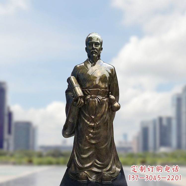 三明张仲景仿铜玻璃钢雕塑
