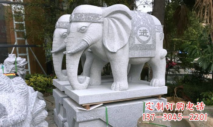 三明招财进宝大理石门口大象雕塑