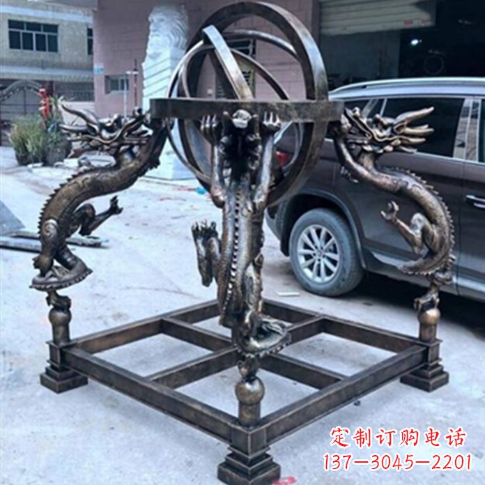 三明铸铜浑天仪景观雕塑摆件