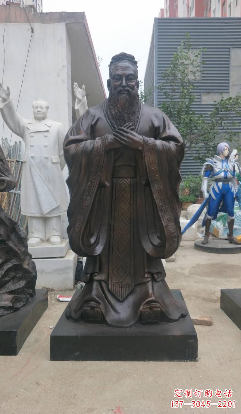 三明铸铜孔子雕塑