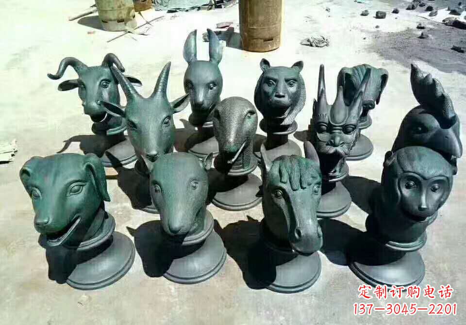 三明铸铜十二生肖动物雕塑