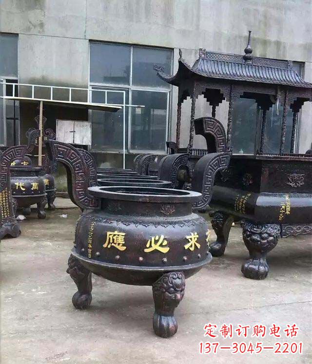 三明铸铜寺庙香炉铜雕